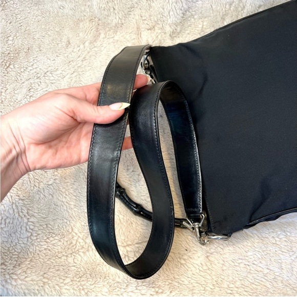 Gucci Bamboo Black Nylon Vintage 2-Way Shoulder Bag - Picture 12 of 16